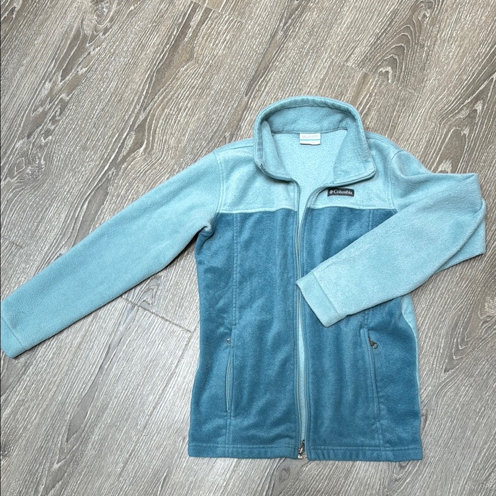 Columbia Kids Blue Fleece Jacket Full-Zip Soft Comfort Size L